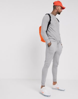 grey ribbed tracksuit