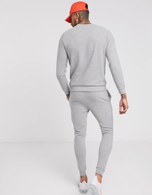grey ribbed tracksuit