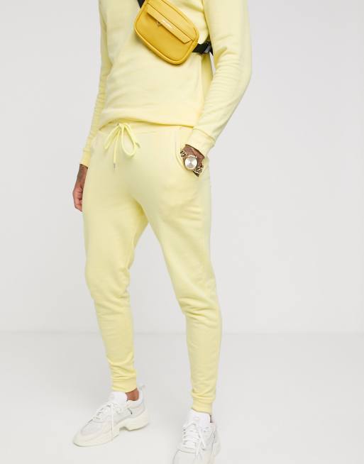 ASOS DESIGN tracksuit in pale yellow