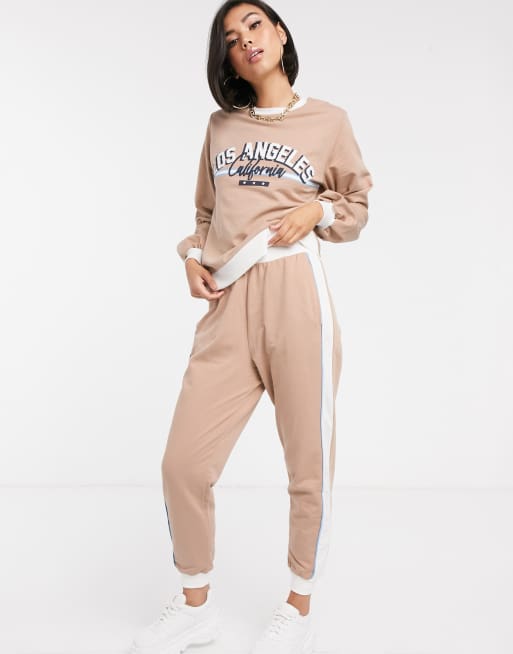 ASOS DESIGN tracksuit LA print sweatshirt / jogger | ASOS