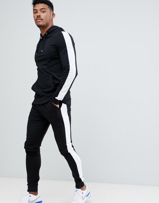 ASOS DESIGN tracksuit muscle hoodie/ extreme super skinny joggers with ...