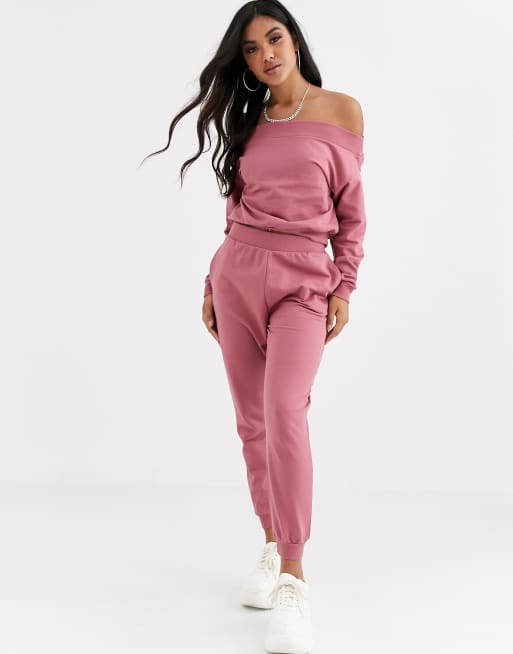 Off the shoulder store jogging suits