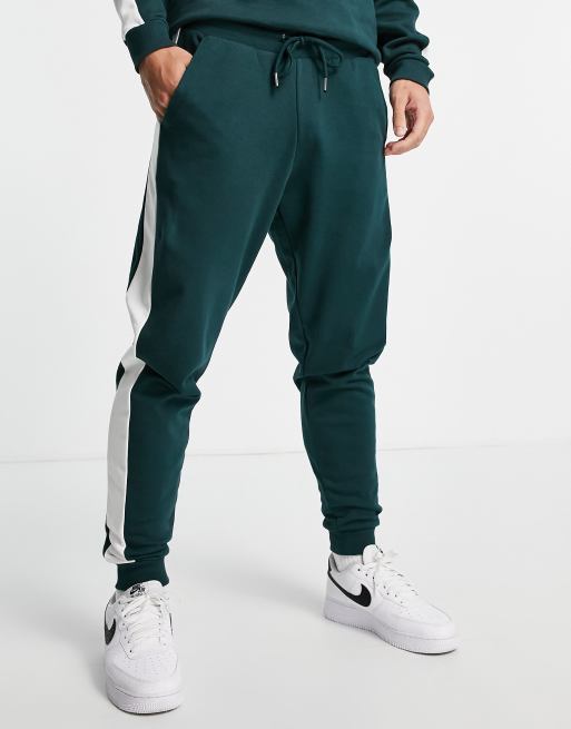 ASOS DESIGN tapered joggers in olive green