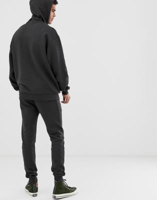 ASOS DESIGN velour standard sweatshirt/ skinny jogger tracksuit in