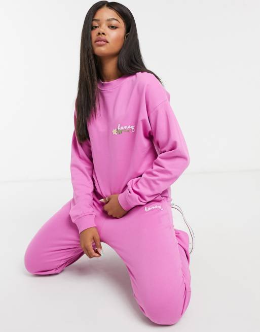 Ladies best sale pink tracksuit