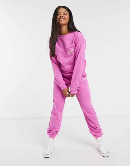 Asos hot sale pink tracksuit