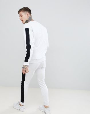 black tracksuit white stripe