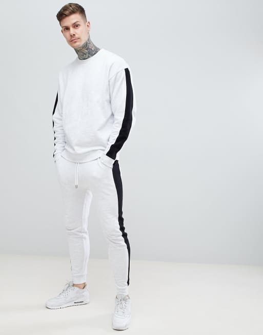 Tracksuit white hot sale stripe