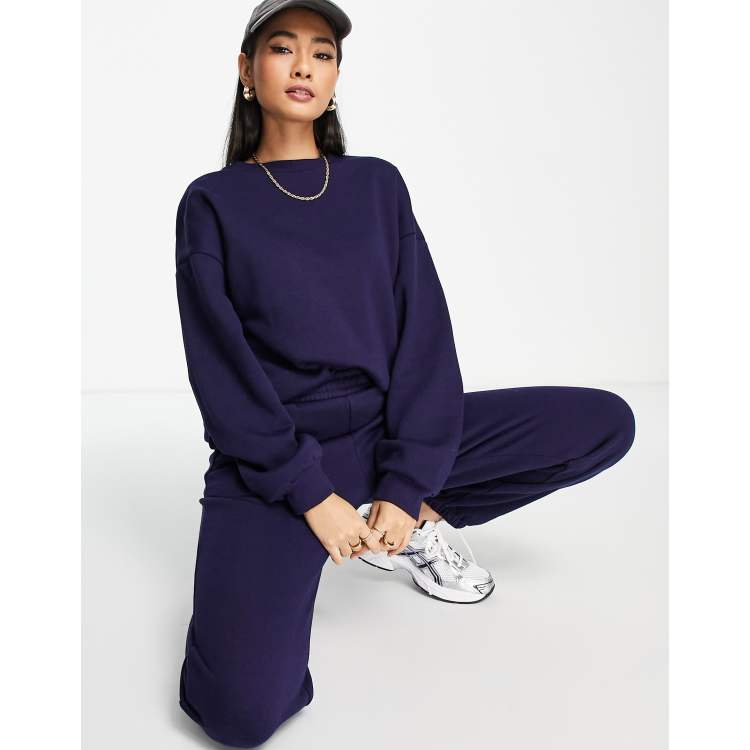 ASOS DESIGN tracksuit ultimate sweat jogger in navy