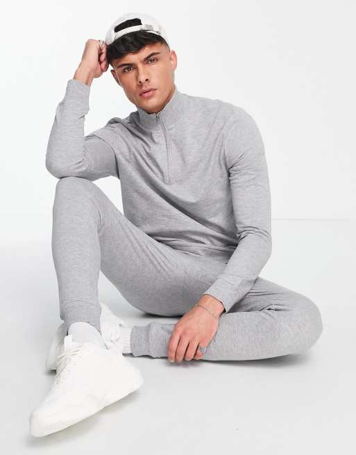 Grey zip clearance up tracksuit