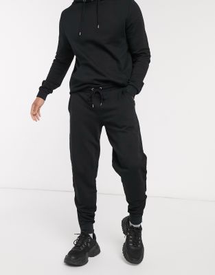 black hooded tracksuit