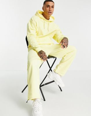 ASOS DESIGN tracksuit with oversized hoodie & super oversized joggers - YELLOW - ASOS Price Checker