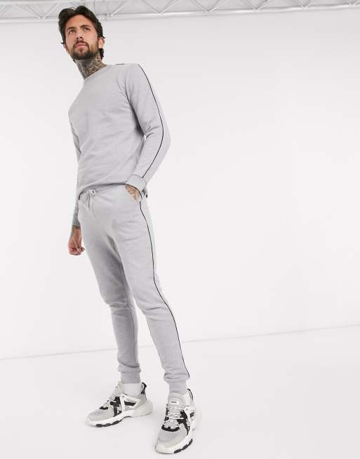 Mens grey tracksuit online asos