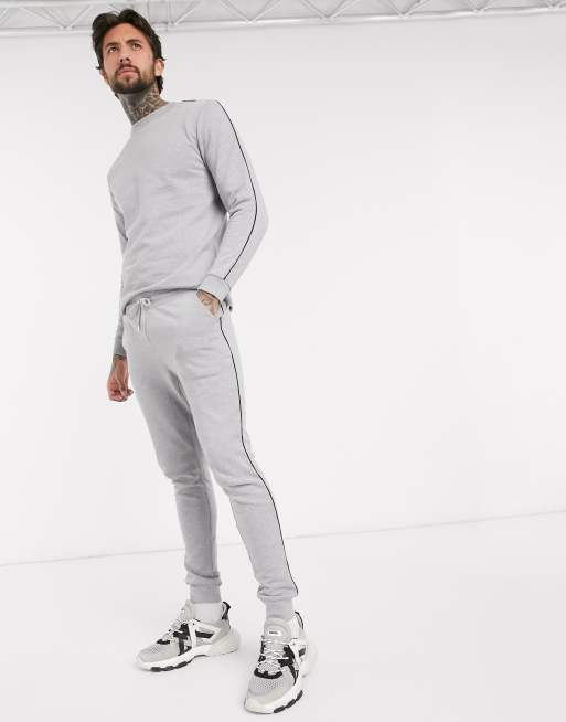 Mens grey tracksuit online asos