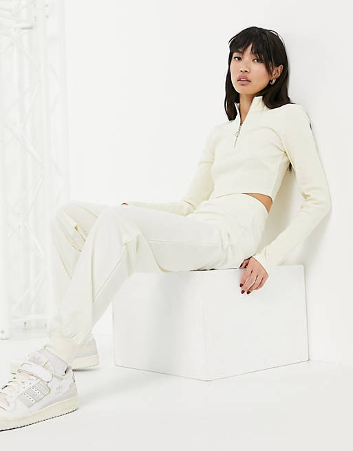 Tracksuits tracksuit with rib funnel neck jacket and jogger in biscuit 