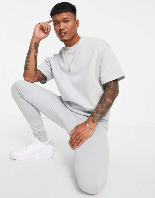 ASOS DESIGN tracksuit with short sleeved sweatshirt and super