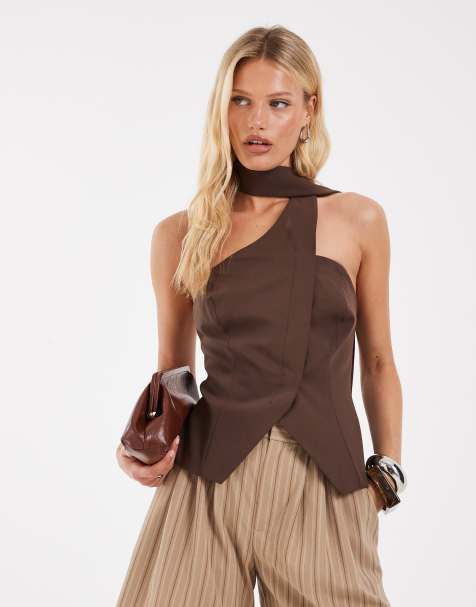 ASOS DESIGN trägerlose Weste mit Wickelkragen-Schal-Detail - view 1