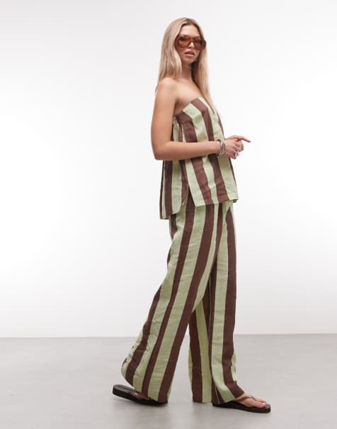 ASOS DESIGN – Trägerloses Longline-Oberteil mit Streifen, Kombiteil - view 1