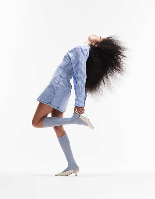 ASOS DESIGN – Trägerloses Mini-Jeanskleid in Bromo-Waschung