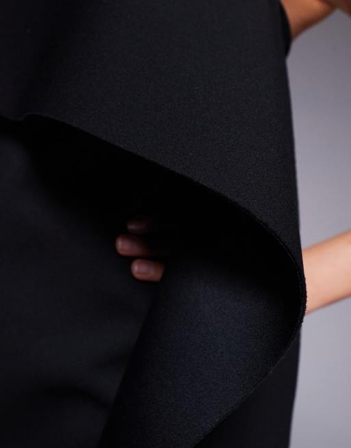 ASOS DESIGN – Trägerloses Minikleid aus verstärktem Kreppstoff in Schwarz, 4 von 4