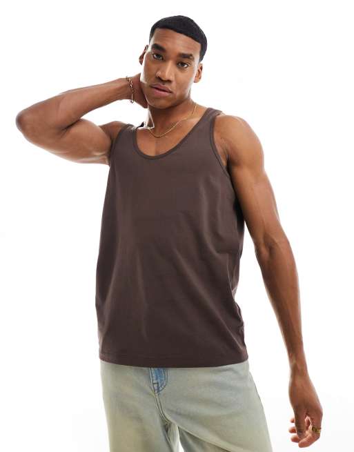 ASOS DESIGN – Trägershirt in Braun