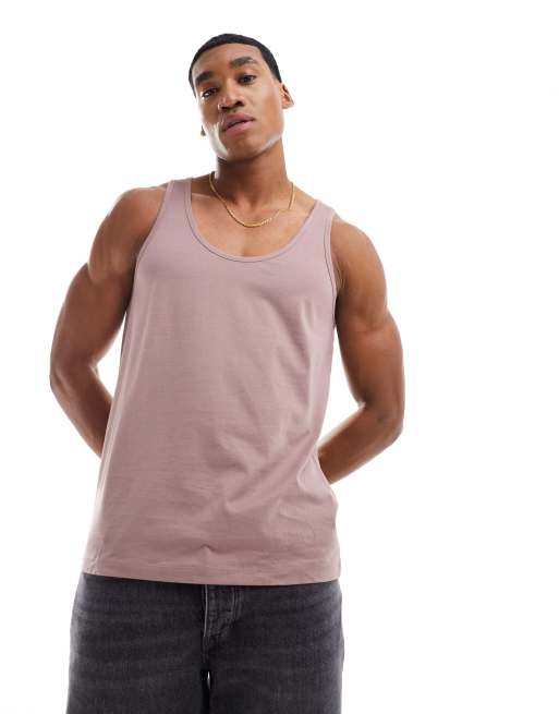 ASOS DESIGN – Trägershirt in Staubrosa