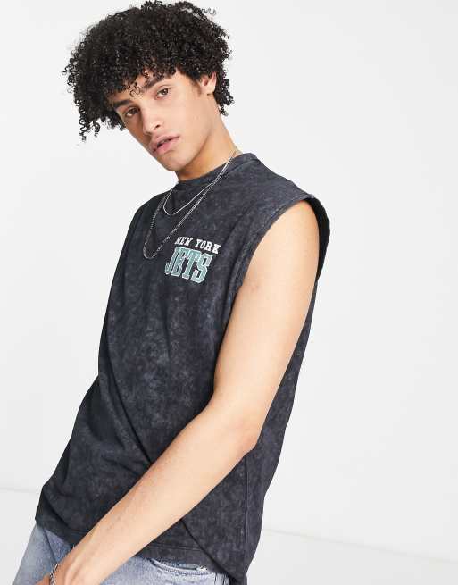 ASOS DESIGN – Trägertop in verwaschenem Schwarz mit <em>New York Jets</em>-NFL-Prints, 2 von 4