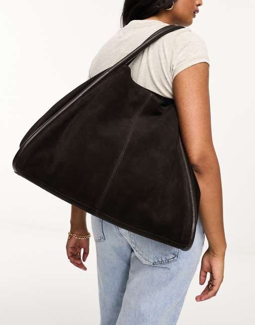 ASOS DESIGN – Tragetasche aus Wildleder in dunklem