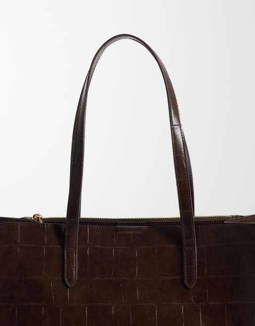 ASOS DESIGN – Tragetasche in Kroko-Schokobraun, 3 von 4