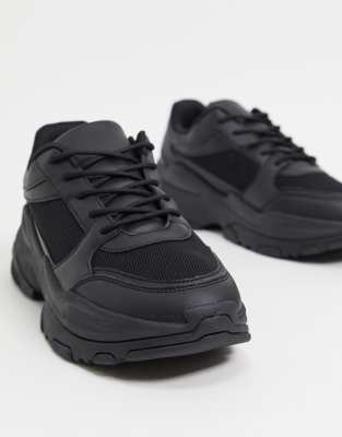 asos black trainers mens