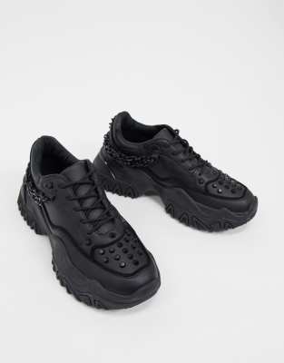 asos black chunky trainers