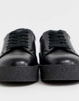asos design trainers in black with chunky sole