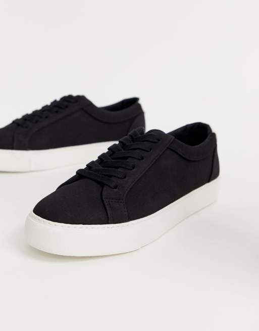 black and white chunky sole trainers