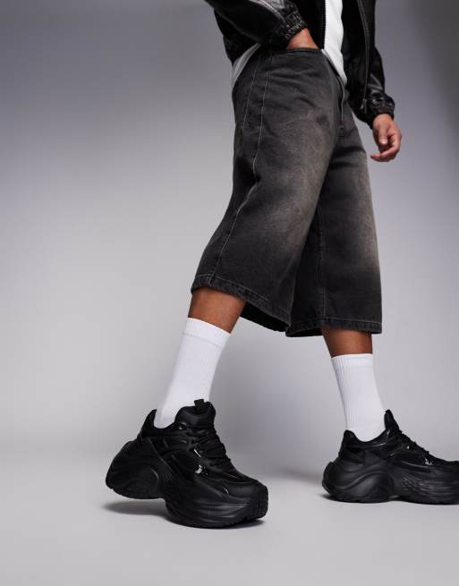 ASOS DESIGN sneakers in black with chunky sole