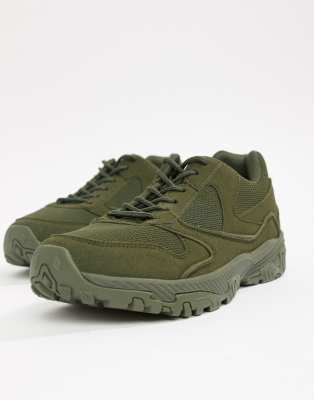 khaki chunky trainers