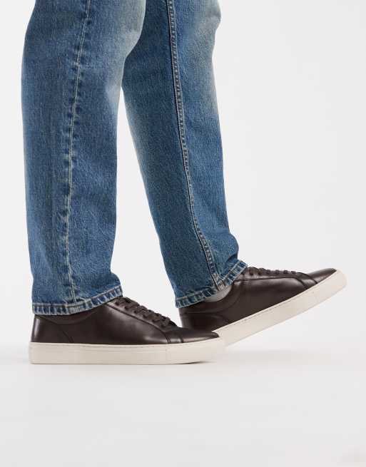 ASOS DESIGN trainers in brown leather, 2 of 5