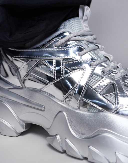 Asos silver trainers on sale
