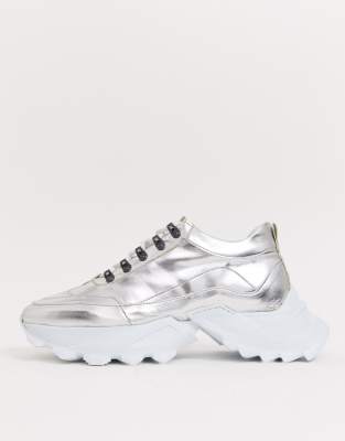asos silver trainers