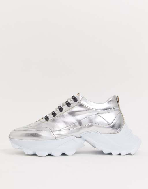 Asos best sale silver trainers