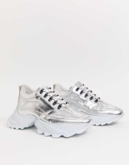 Asos deals silver trainers