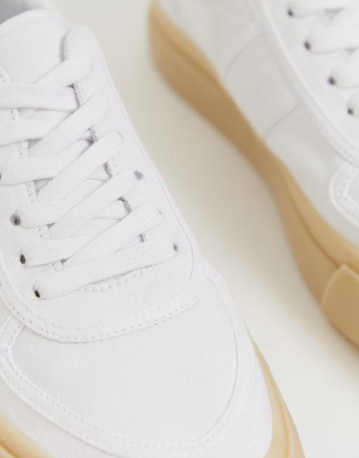 Asos design sneakers in hotsell white canvas