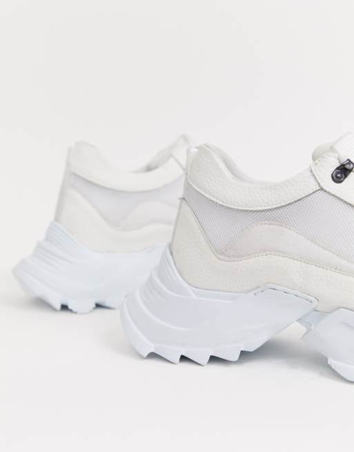 White chunky best sale cleated sole trainers