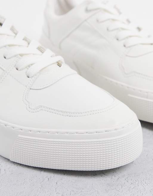 White thick sole store trainers