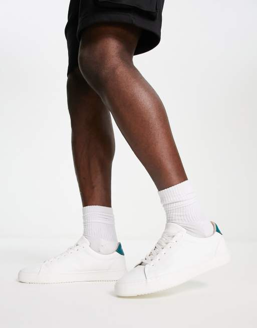 ASOS DESIGN trainers with contrast back panel in white
