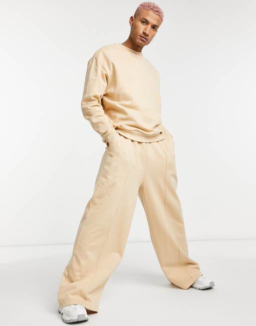 ASOS DESIGN - Trainingspak met oversized sweatshirt en oversized joggingbroek met wijde pijpen
