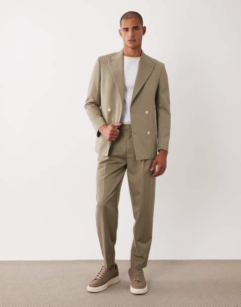 ASOS DESIGN - Traje caqui de corte tapered extragrande - view 1