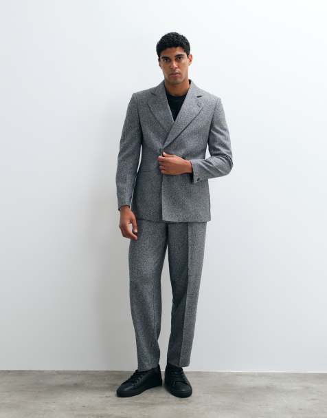 ASOS DESIGN - Traje gris jaspeado de corte tapered extragrande - view 1