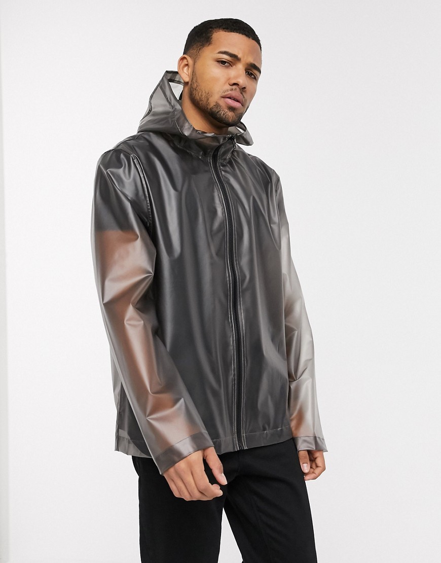 ASOS DESIGN translucent windbreaker jacket in gray