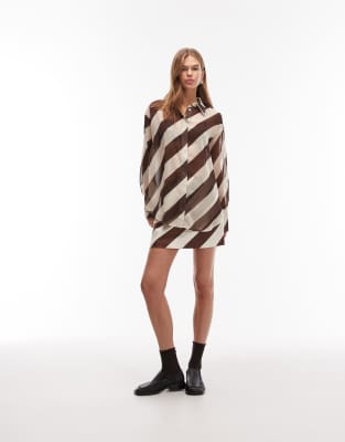 ASOS DESIGN - Transparente Chiffon-Bluse mit Streifen, Kombiteil-Keine Farbe