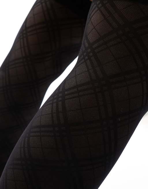 ASOS DESIGN – Transparente Overknee-Strümpfe mit Karomuster , 3 von 4